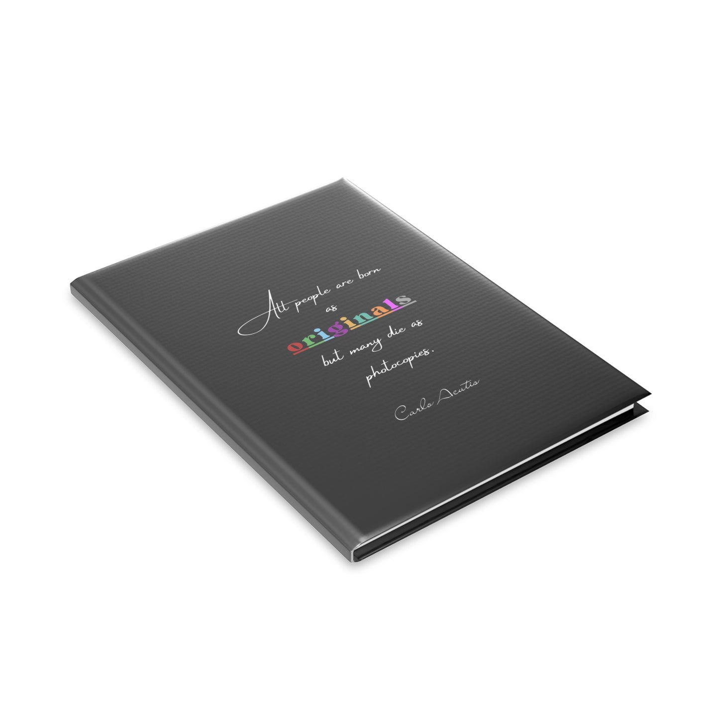 Carnet Sobre et Elégant Noir avec citation de Carlo Acutis | Journal intime | Carnet de Foi & Prière | Pages Lignées ou Blanches (UE uniquement)