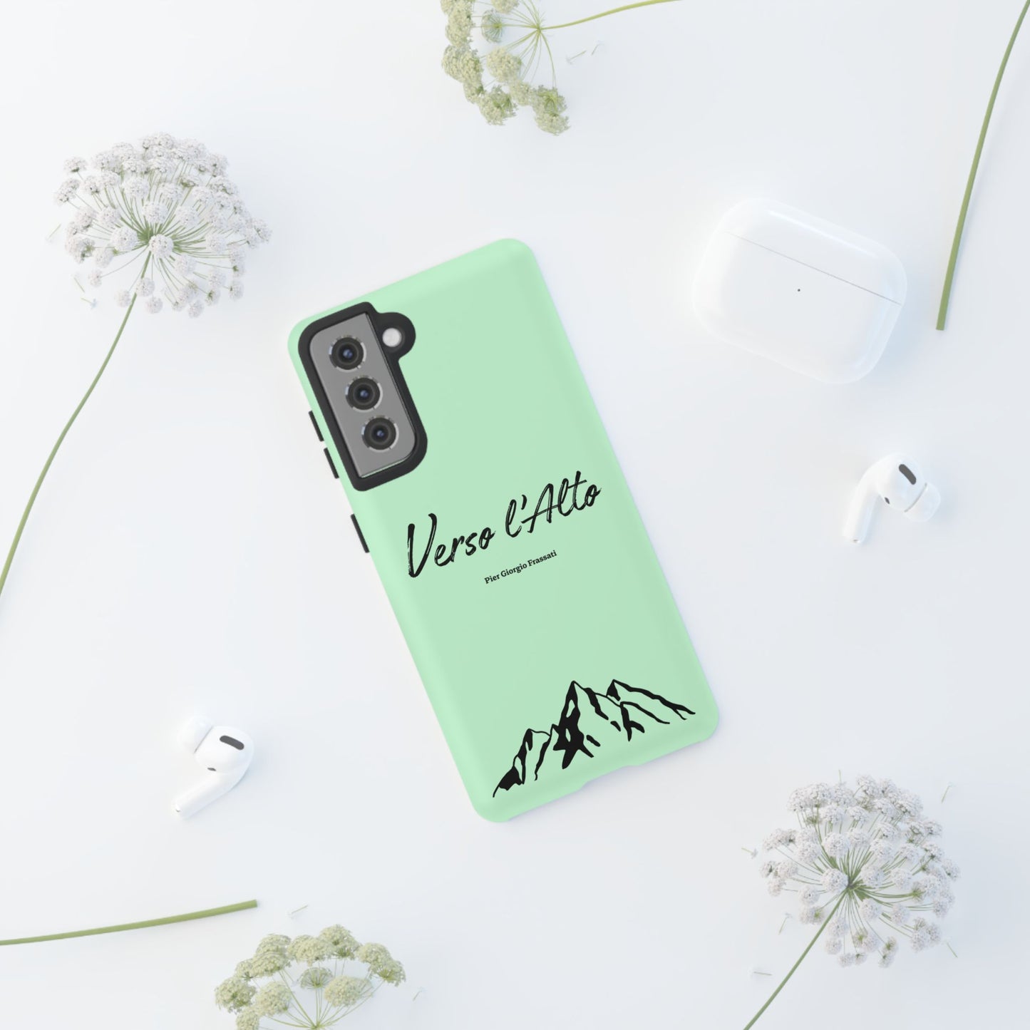 Mint Green Mountain Adventure Phone Case - Stylish Verso l'Alto Phone Protection