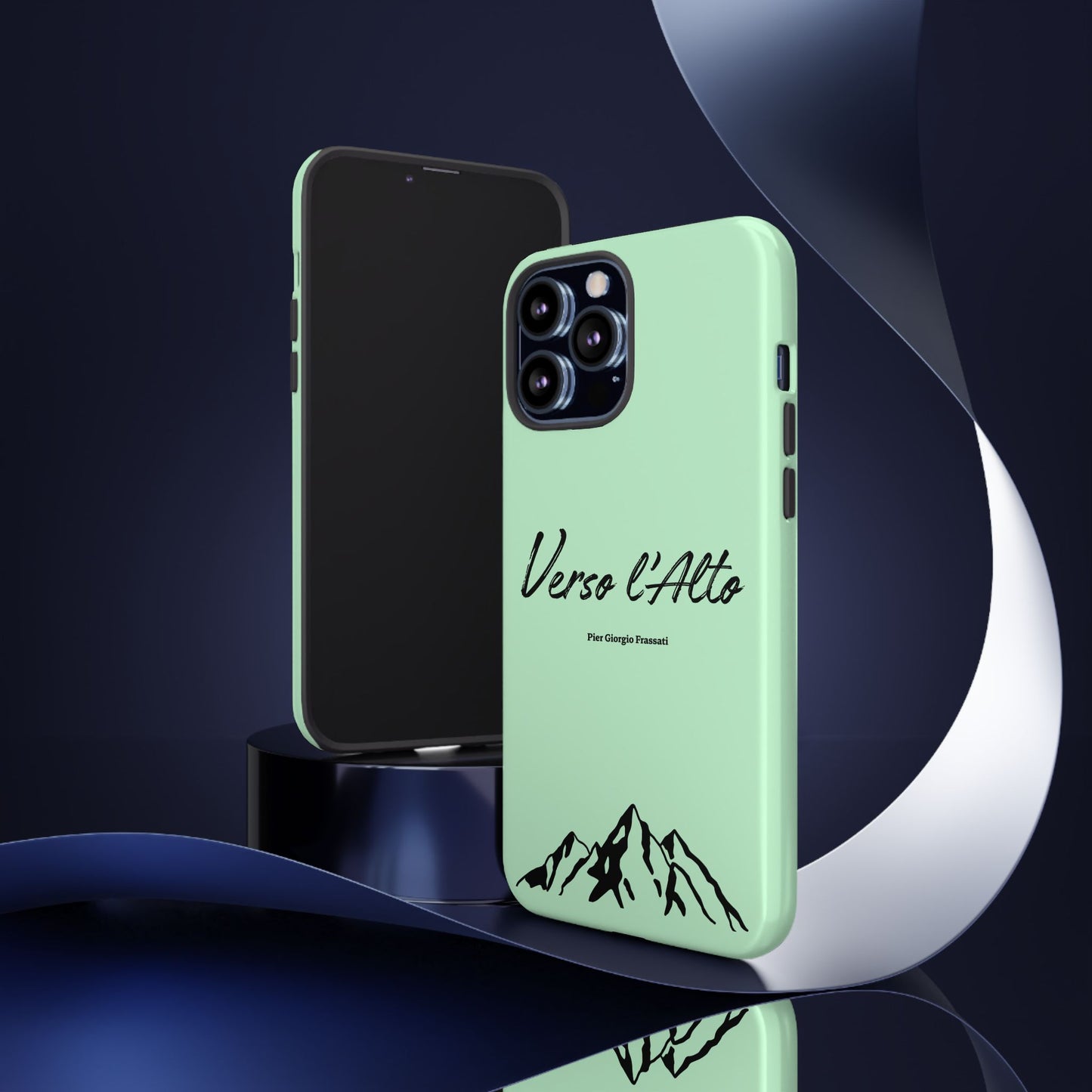 Mint Green Mountain Adventure Phone Case - Stylish Verso l'Alto Phone Protection