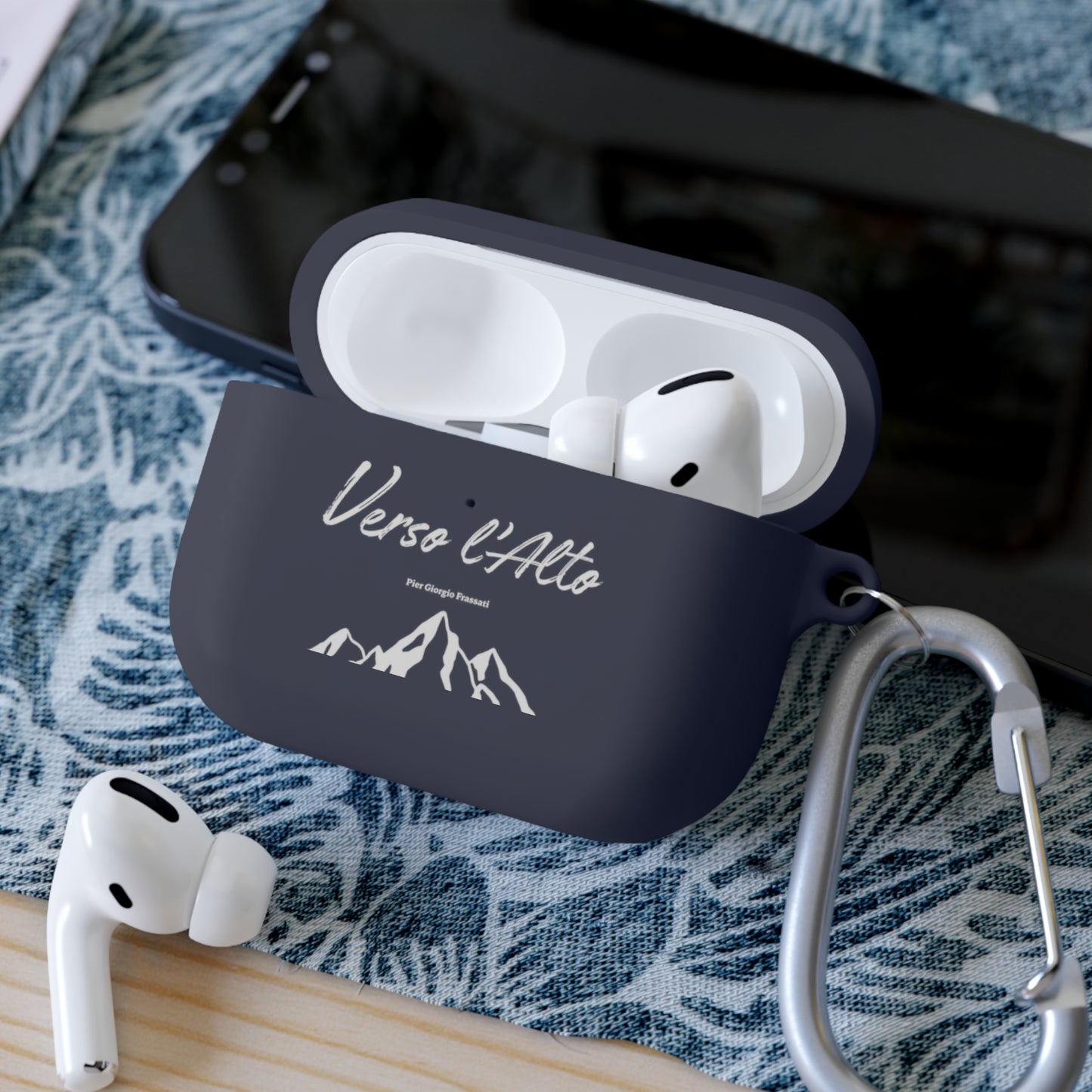 Coque de protection pour AirPods avec design Verso l'Alto (version noir-vert d'eau-bleu marine)