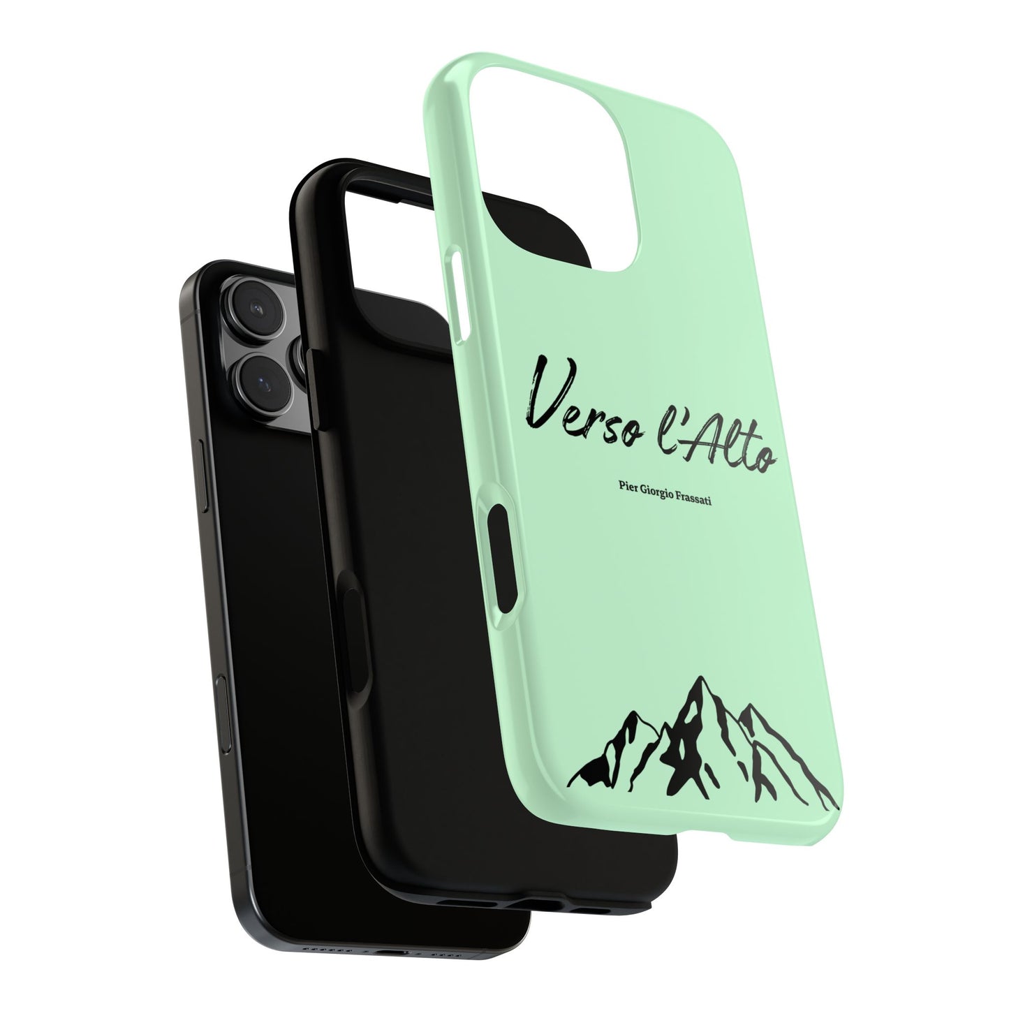 Mint Green Mountain Adventure Phone Case - Stylish Verso l'Alto Phone Protection