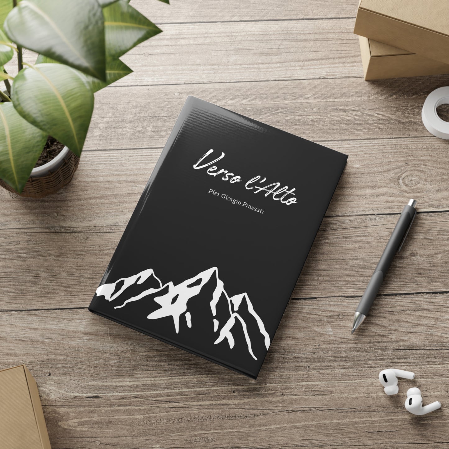 Carnet Elégant Noir "Verso l'Alto" | Journal intime | Carnet de prières | ligné ou blanc (UE)
