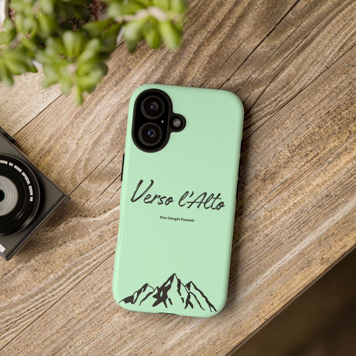 Mint Green Mountain Adventure Phone Case - Stylish Verso l'Alto Phone Protection
