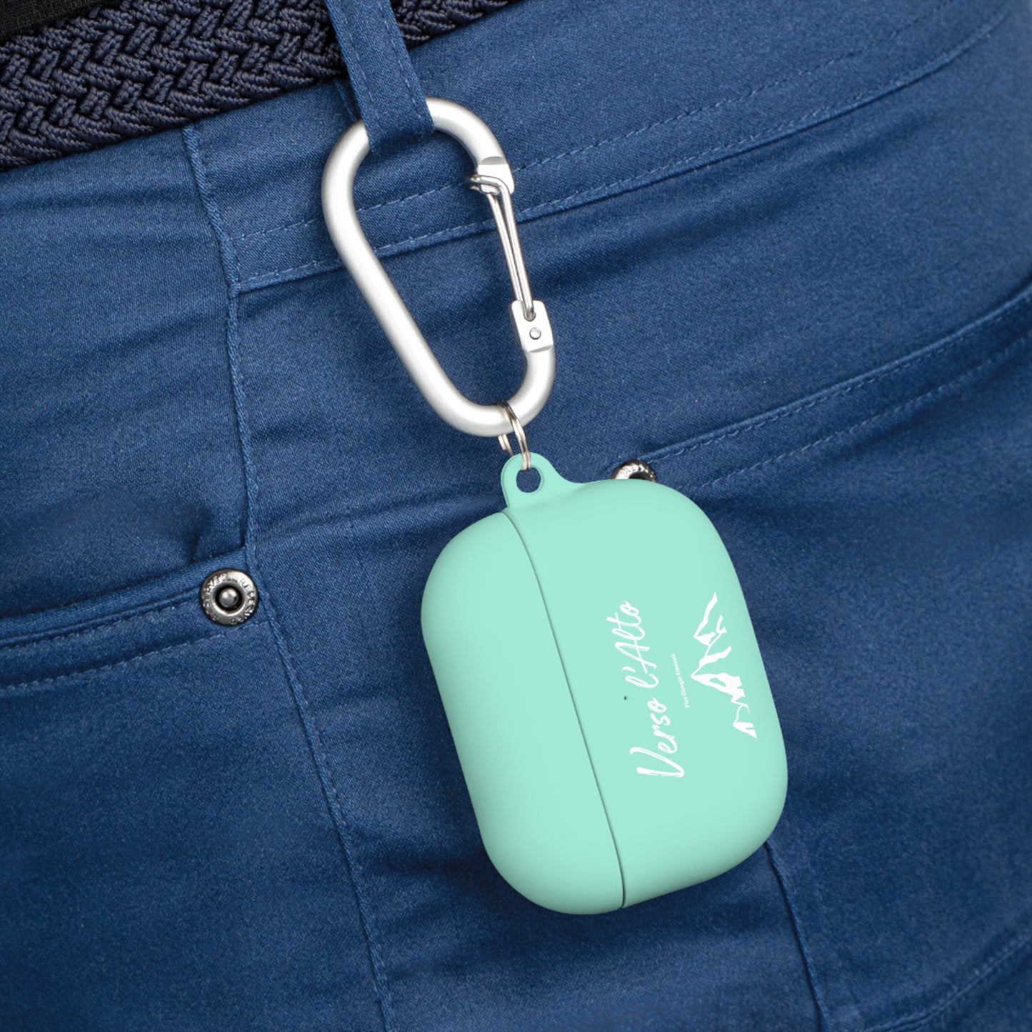 Coque de protection pour AirPods avec design Verso l'Alto (version noir-vert d'eau-bleu marine)