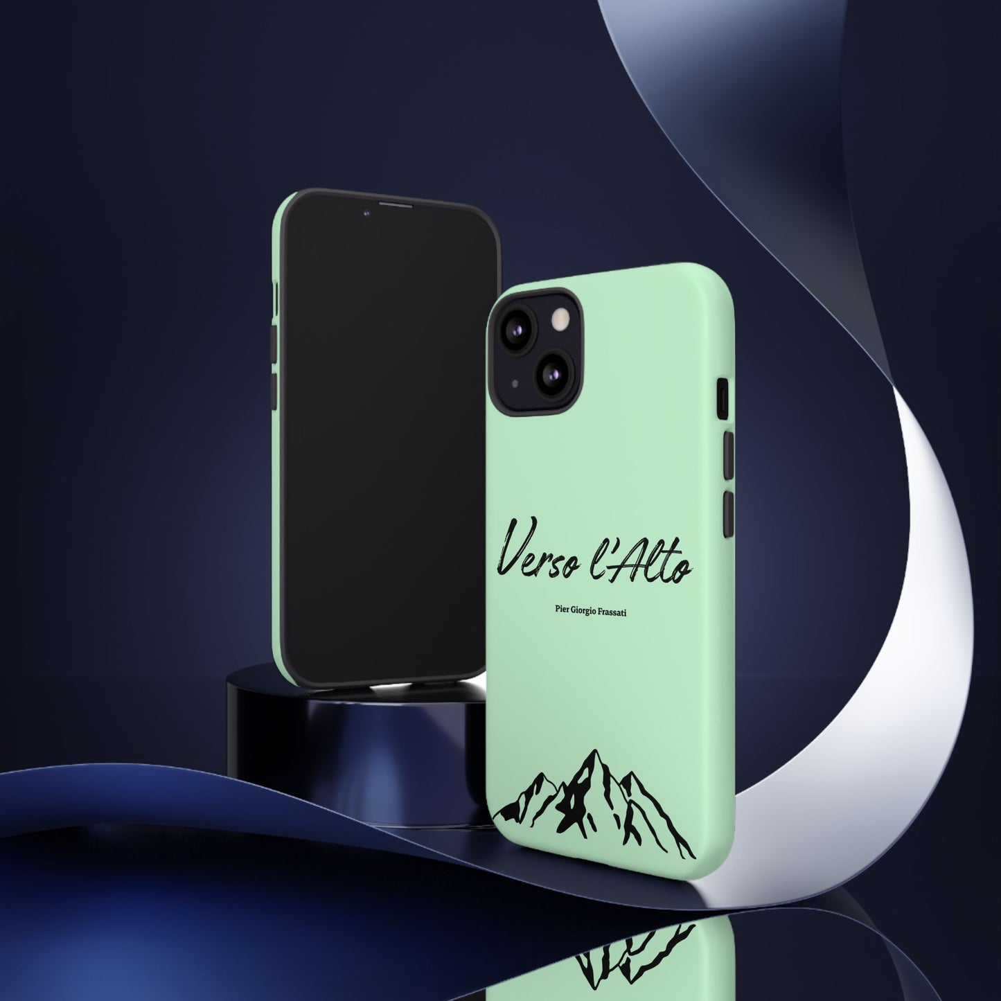 Mint Green Mountain Adventure Phone Case - Stylish Verso l'Alto Phone Protection