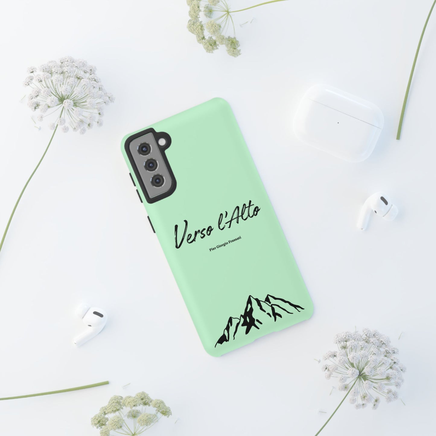 Mint Green Mountain Adventure Phone Case - Stylish Verso l'Alto Phone Protection
