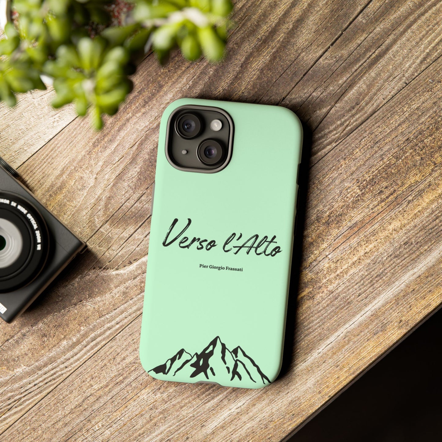 Mint Green Mountain Adventure Phone Case - Stylish Verso l'Alto Phone Protection