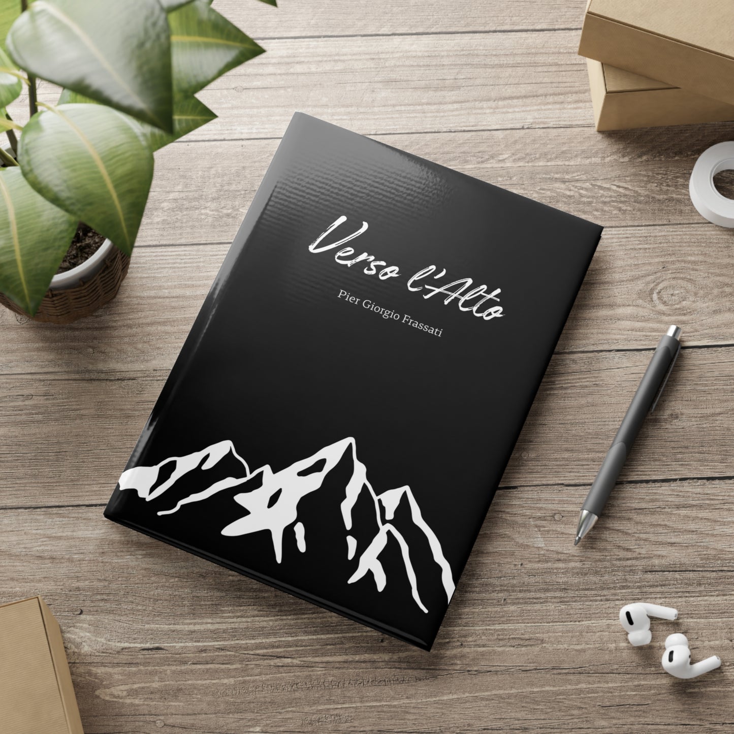 Carnet Elégant Noir "Verso l'Alto" | Journal intime | Carnet de prières | ligné ou blanc (UE)
