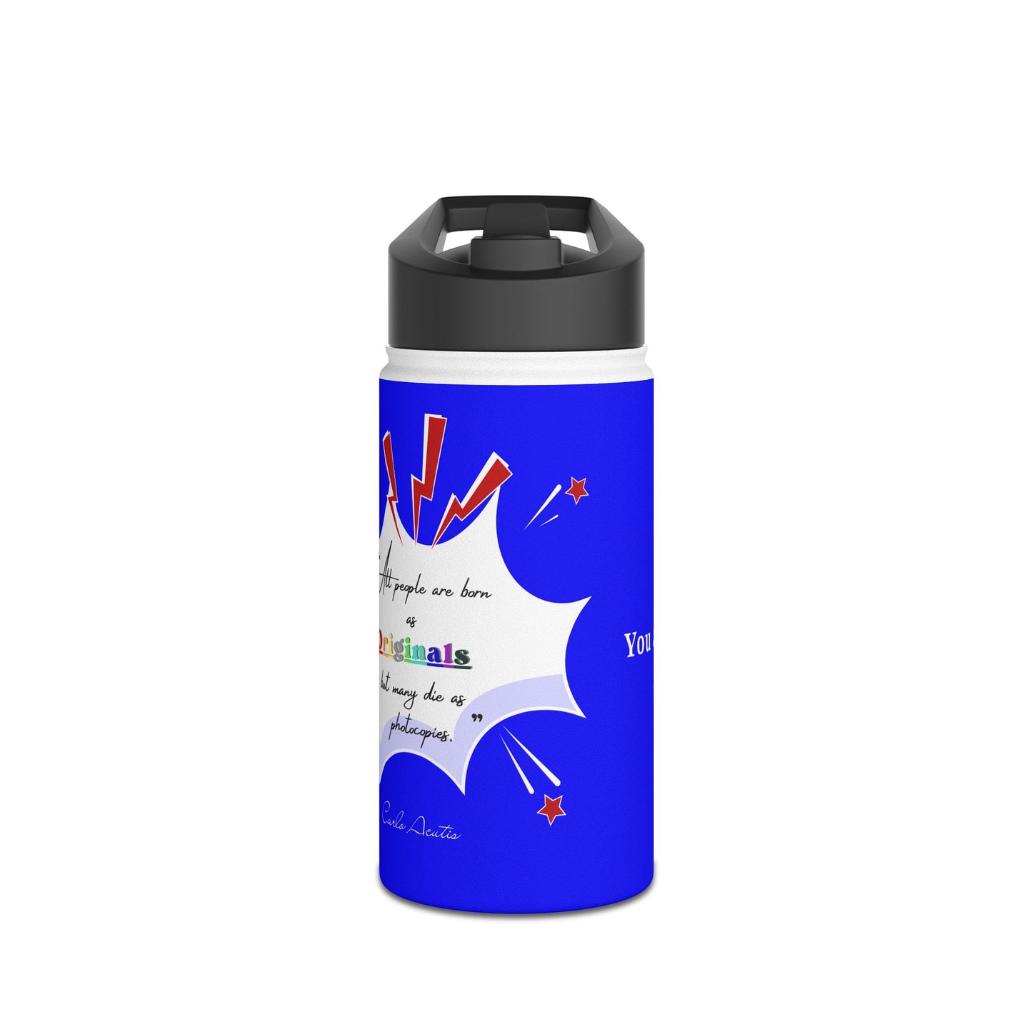 Carlo Acutis Stainless Steel Sport Water Bottle (Royal blue)