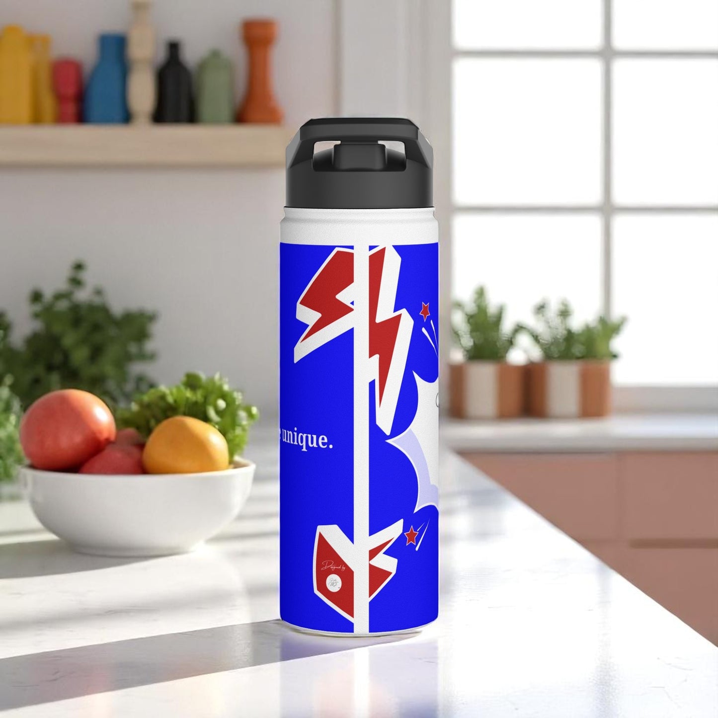 Carlo Acutis Stainless Steel Sport Water Bottle (Royal blue)