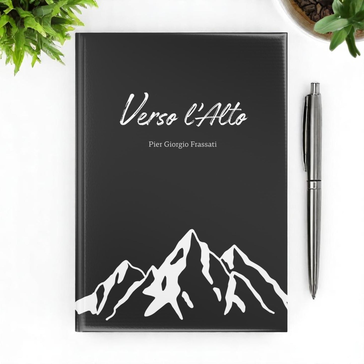 Carnet Elégant Noir "Verso l'Alto" | Journal intime | Carnet de prières | ligné ou blanc (UE)