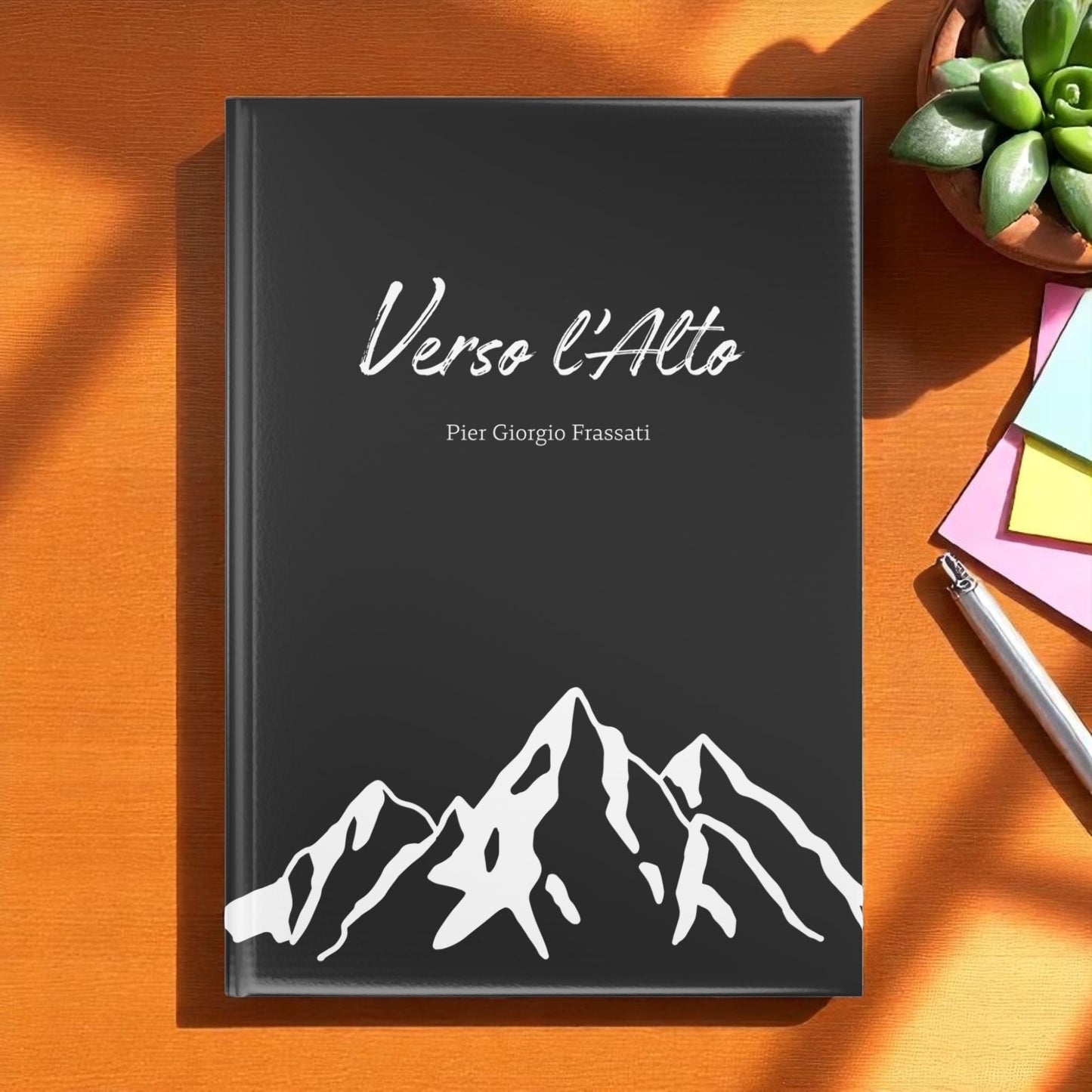 Carnet Elégant Noir "Verso l'Alto" | Journal intime | Carnet de prières | ligné ou blanc (UE)
