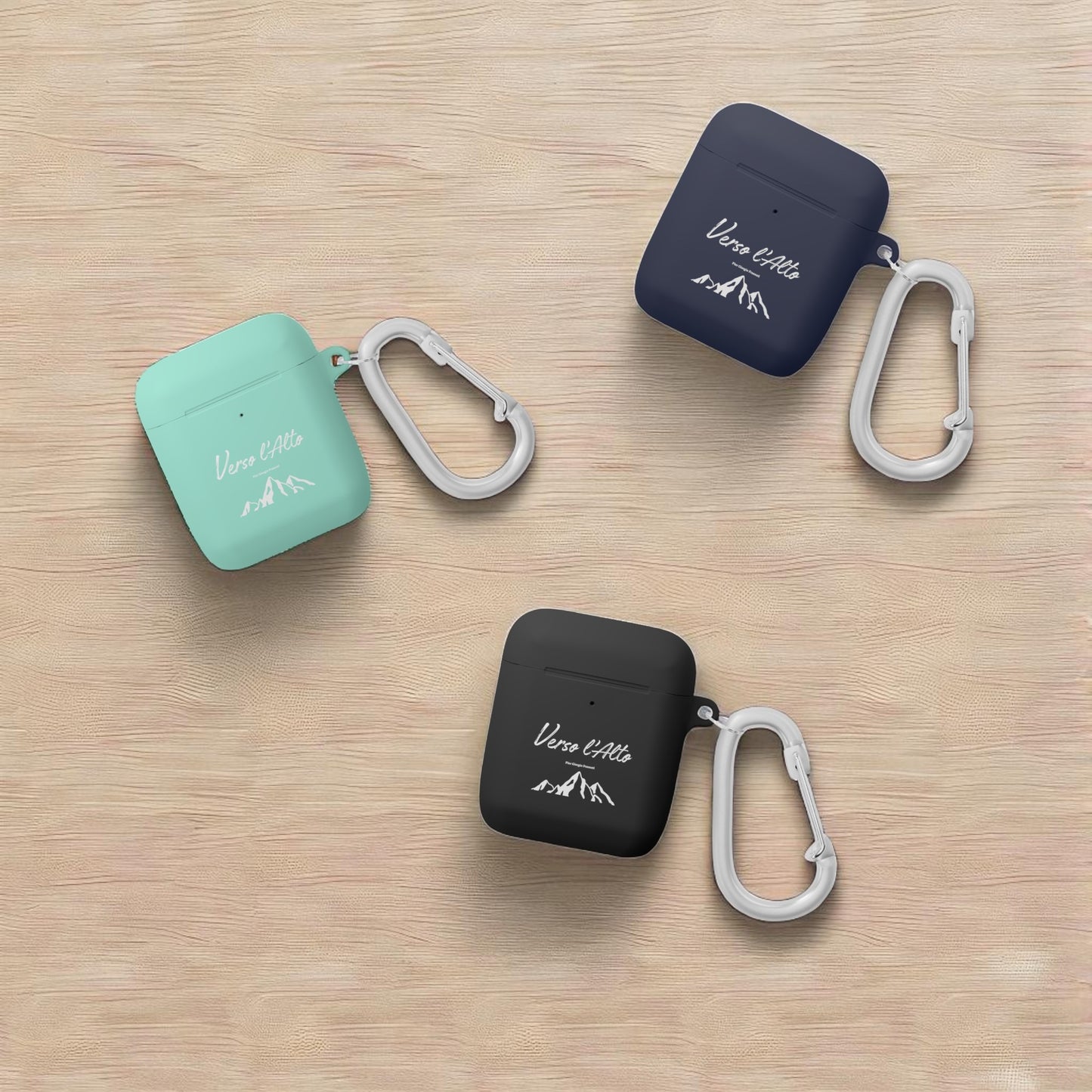 Coque de protection pour AirPods avec design Verso l'Alto (version noir-vert d'eau-bleu marine)