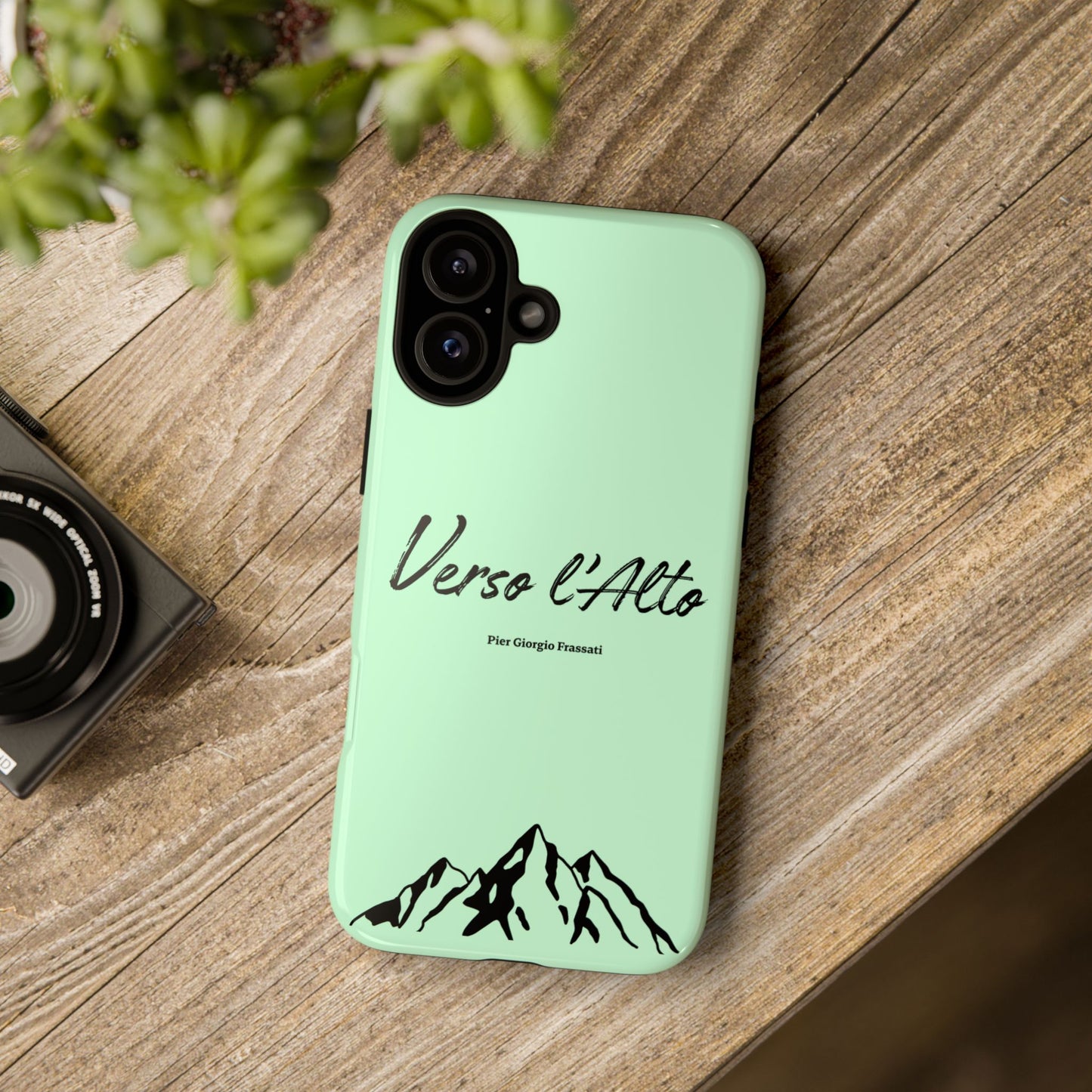 Mint Green Mountain Adventure Phone Case - Stylish Verso l'Alto Phone Protection