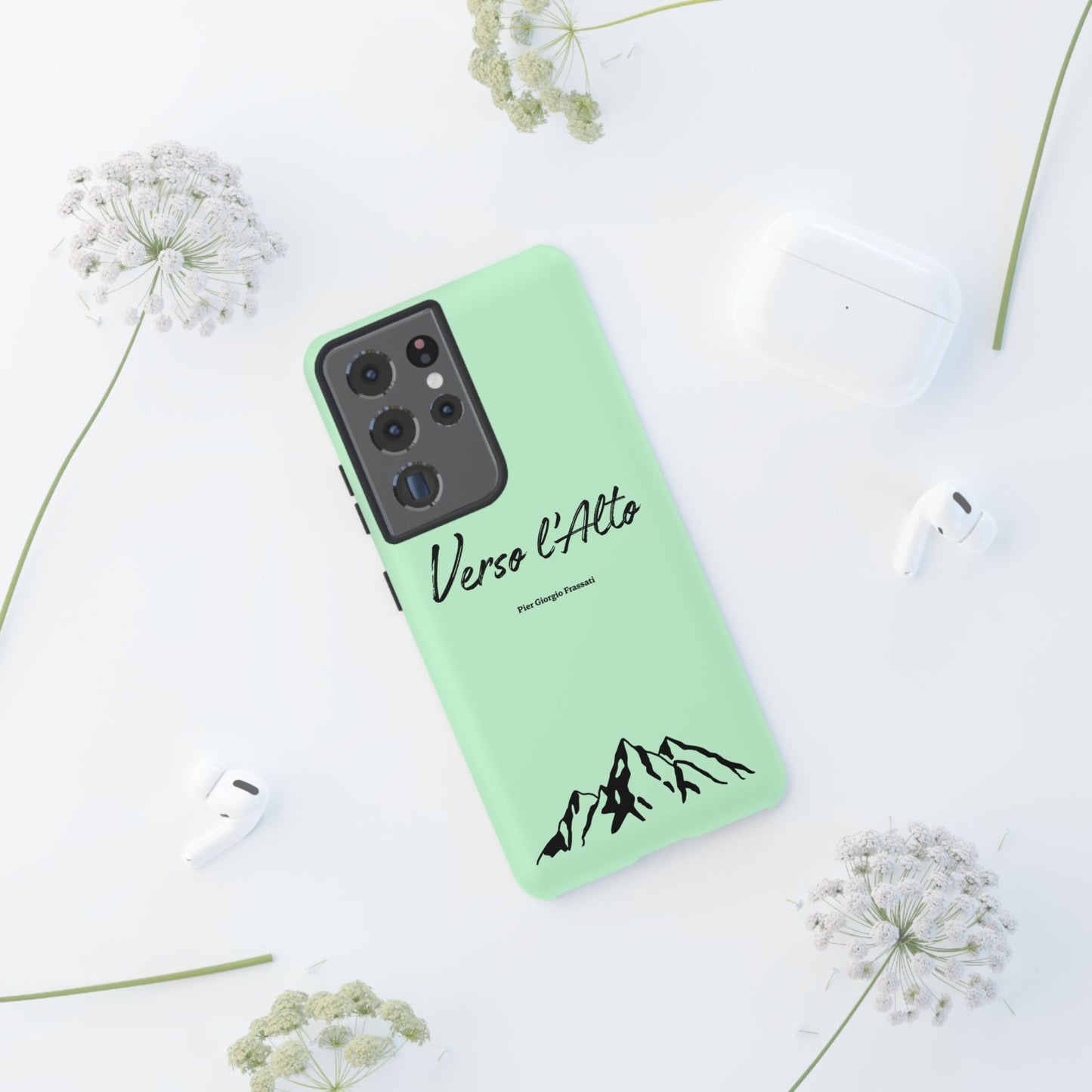 Mint Green Mountain Adventure Phone Case - Stylish Verso l'Alto Phone Protection