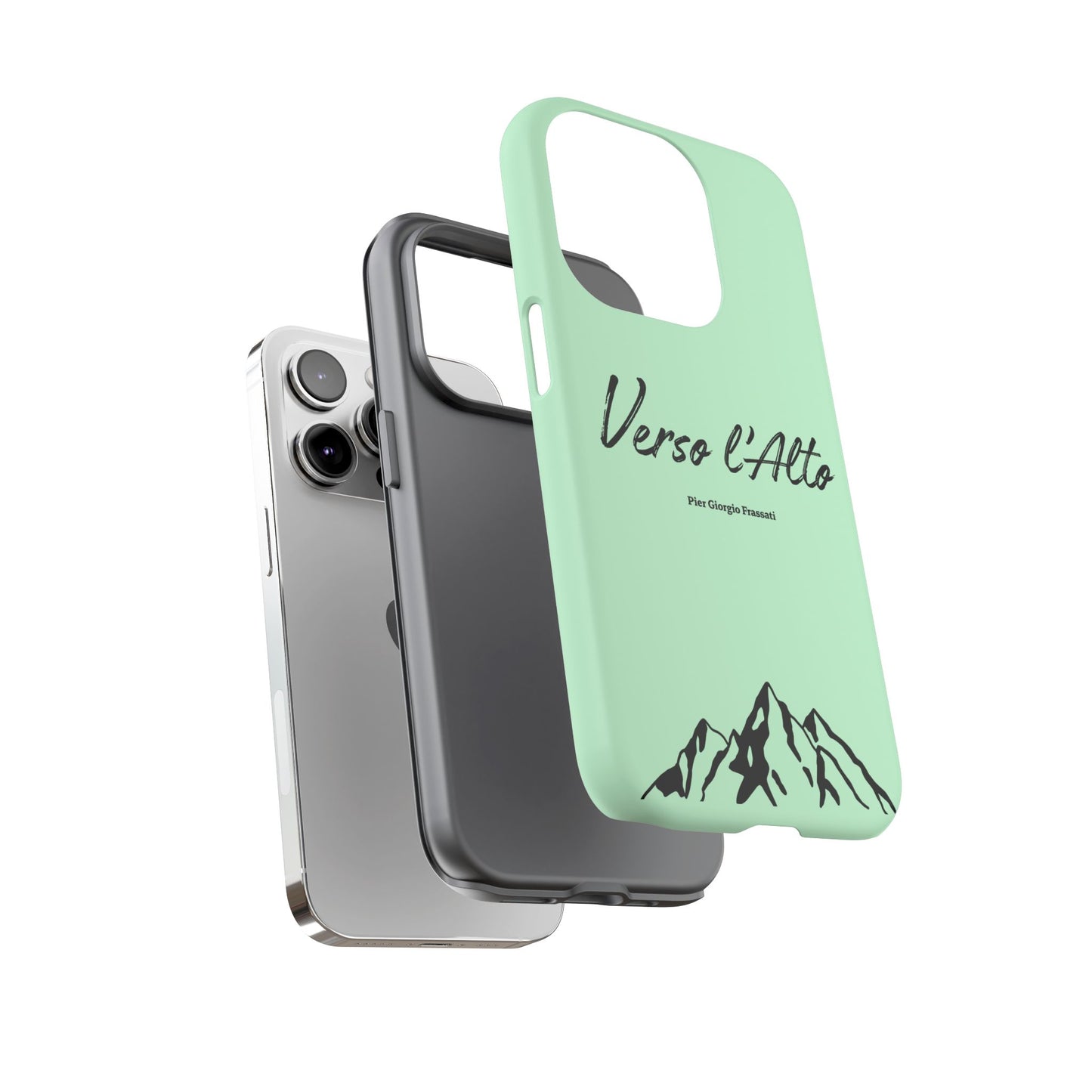 Mint Green Mountain Adventure Phone Case - Stylish Verso l'Alto Phone Protection