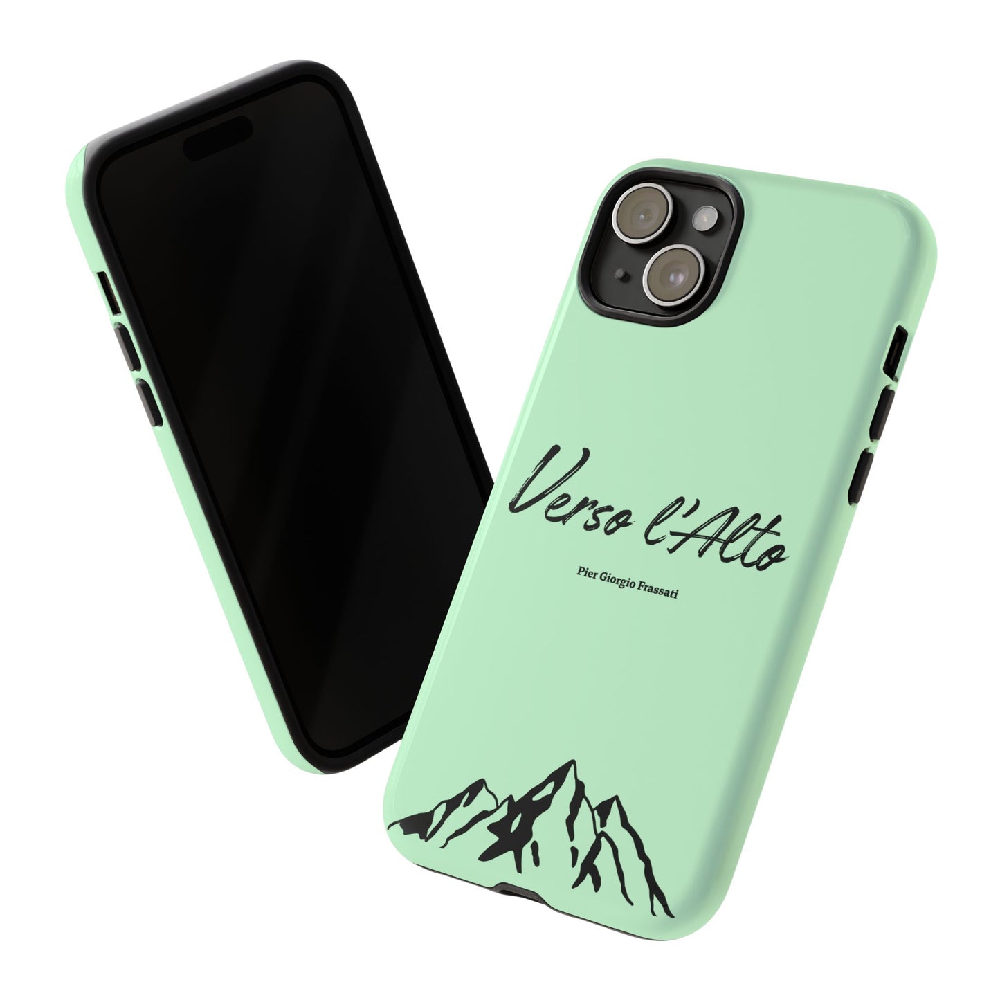 Mint Green Mountain Adventure Phone Case - Stylish Verso l'Alto Phone Protection