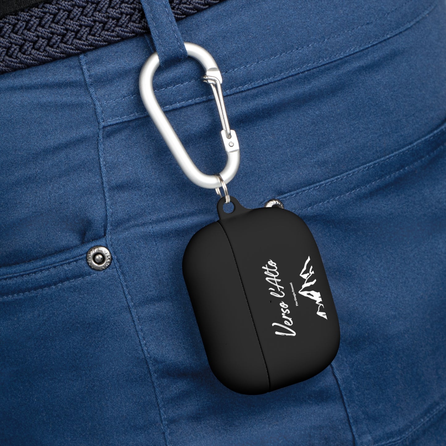 Coque de protection pour AirPods avec design Verso l'Alto (version noir-vert d'eau-bleu marine)