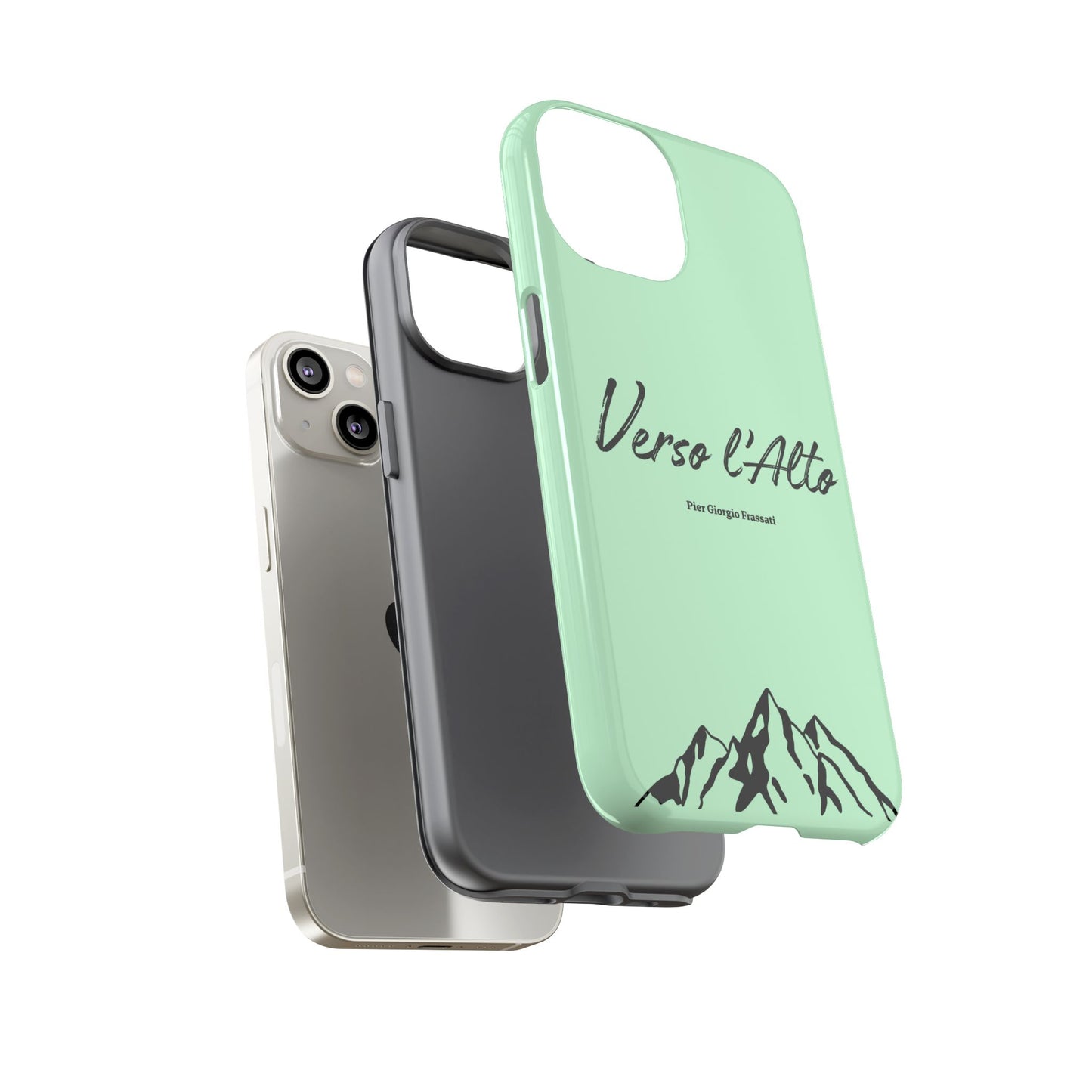 Mint Green Mountain Adventure Phone Case - Stylish Verso l'Alto Phone Protection
