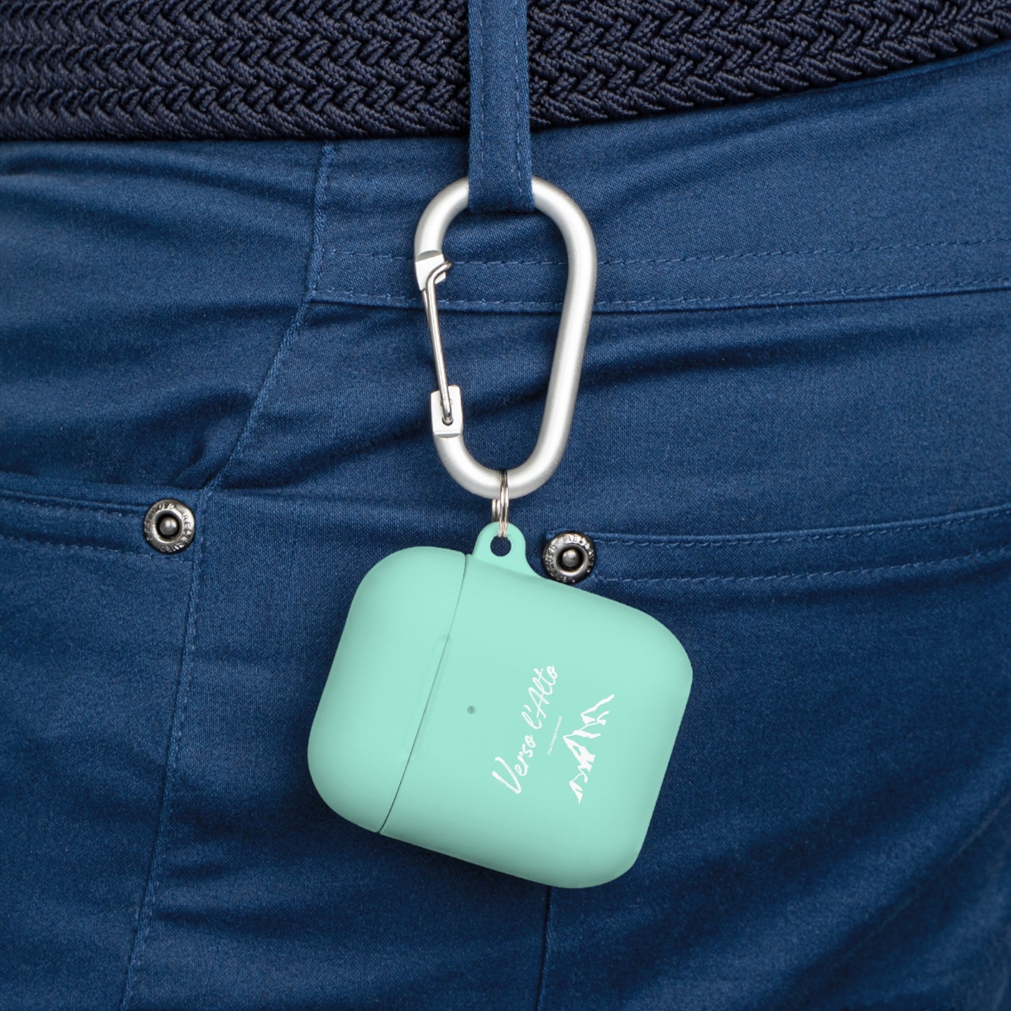 Coque de protection pour AirPods avec design Verso l'Alto (version noir-vert d'eau-bleu marine)