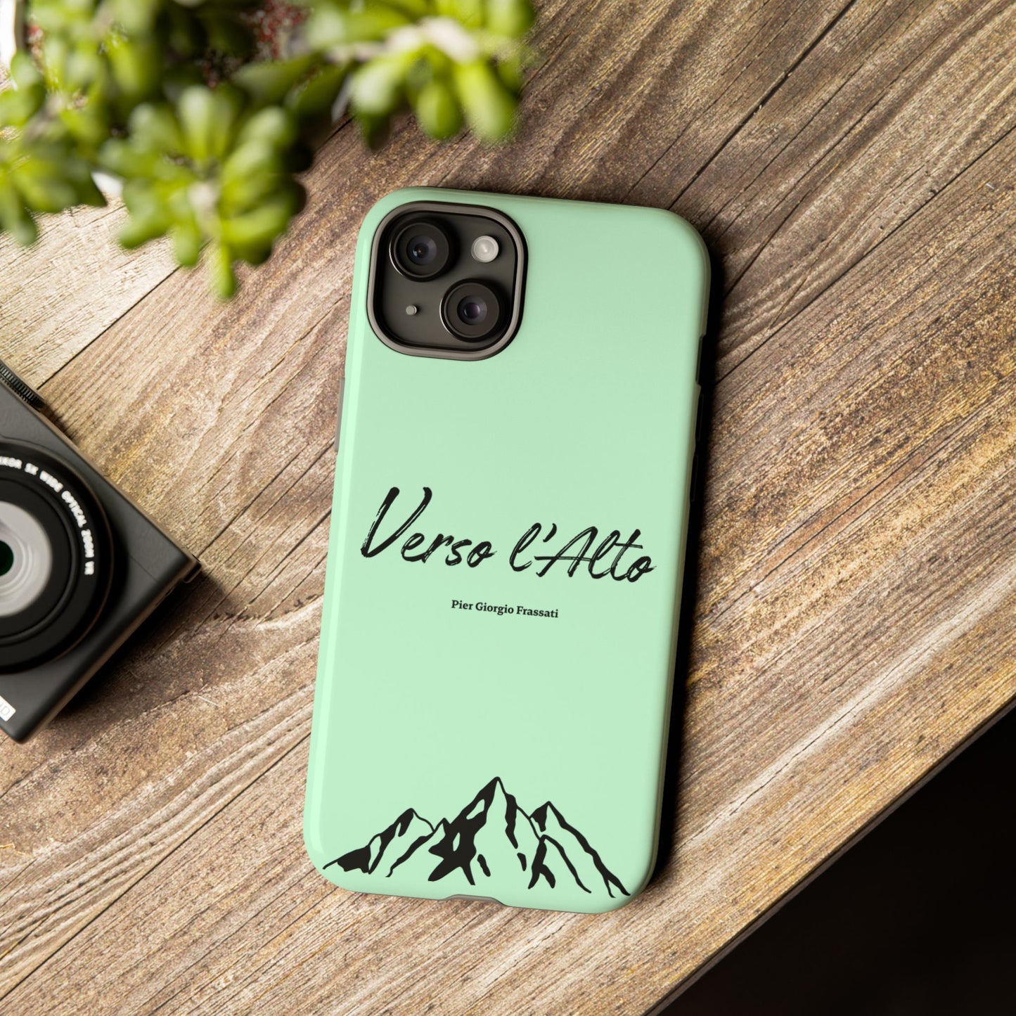 Mint Green Mountain Adventure Phone Case - Stylish Verso l'Alto Phone Protection