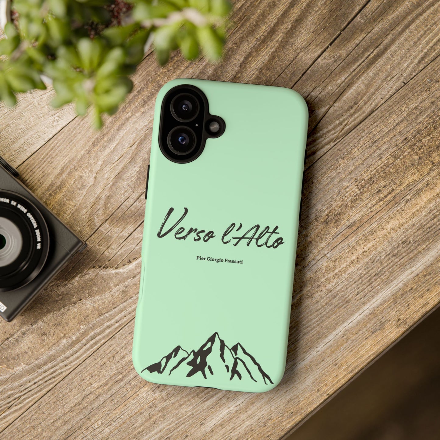 Mint Green Mountain Adventure Phone Case - Stylish Verso l'Alto Phone Protection