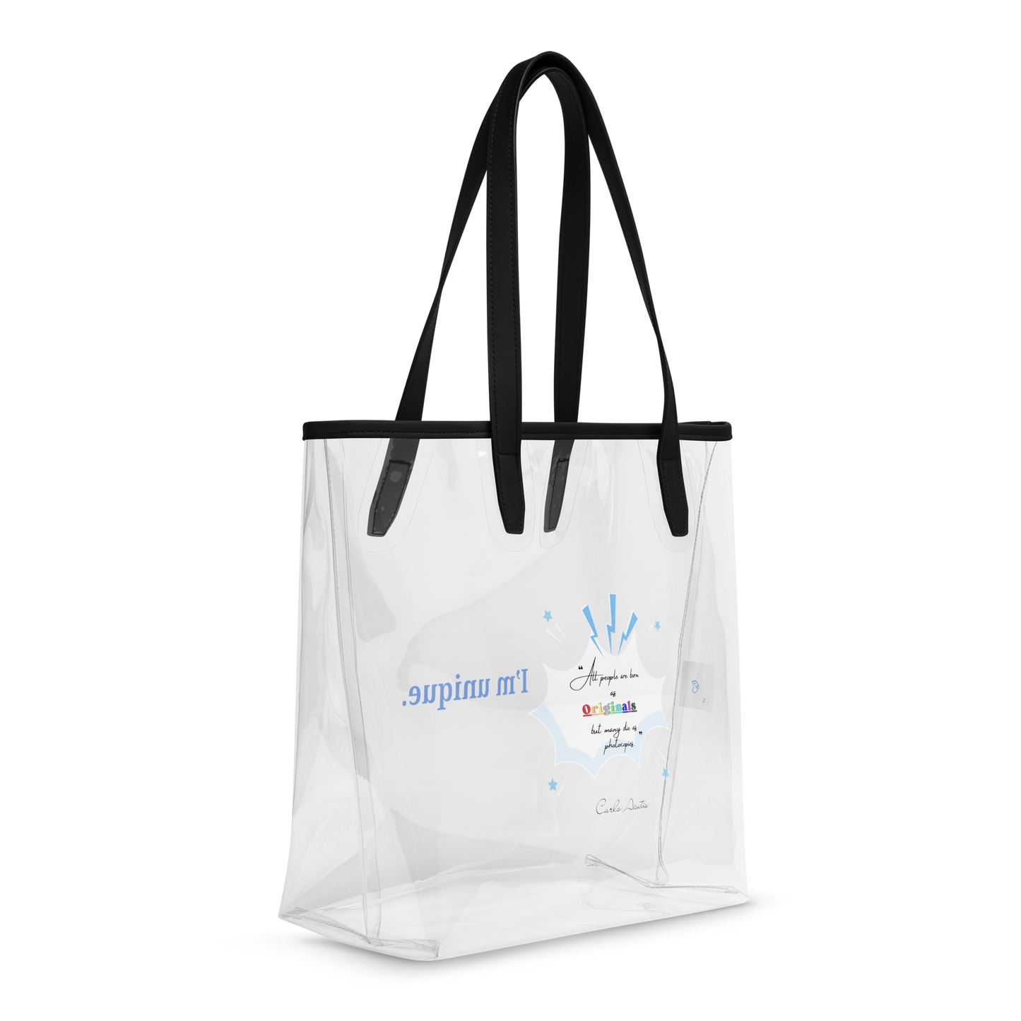 Tote Bag Transparent "Carlo Acutis" (citation en anglais)