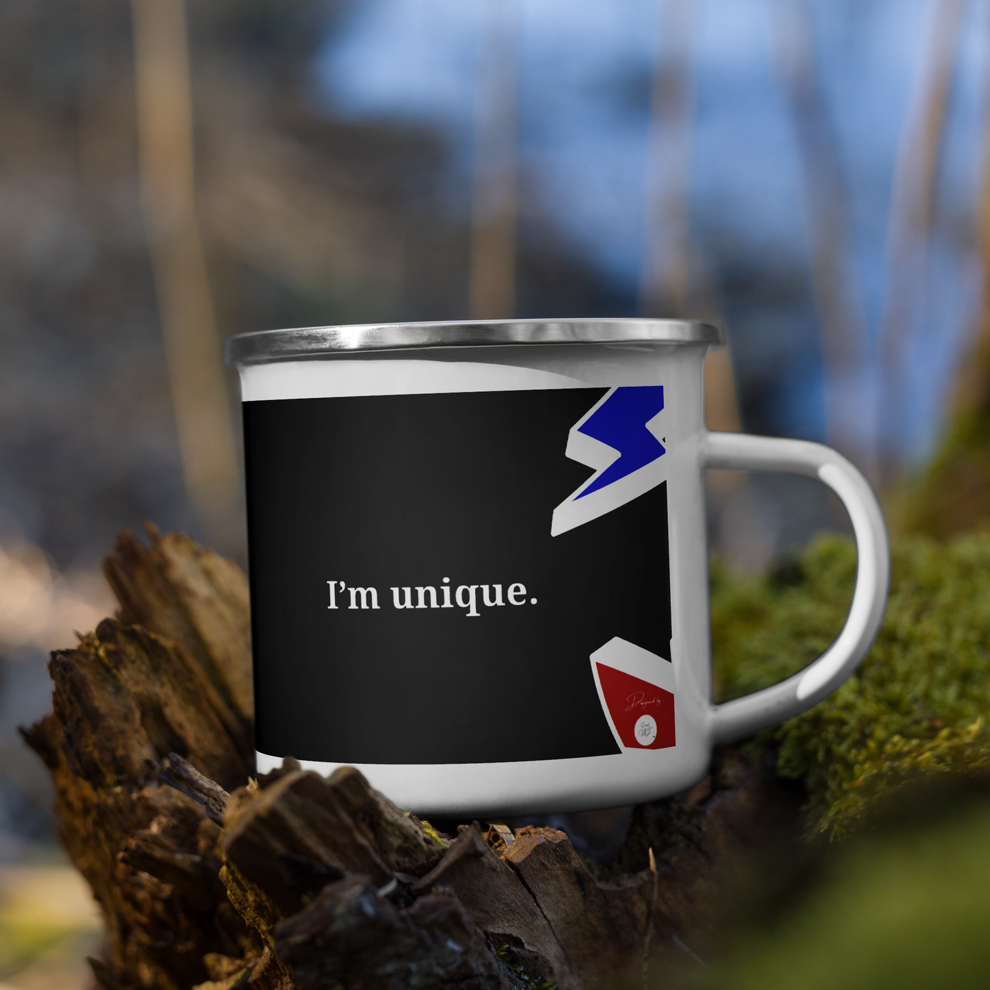 Mug chrétien émaillé Carlo Acutis - Noir (droitier.e)