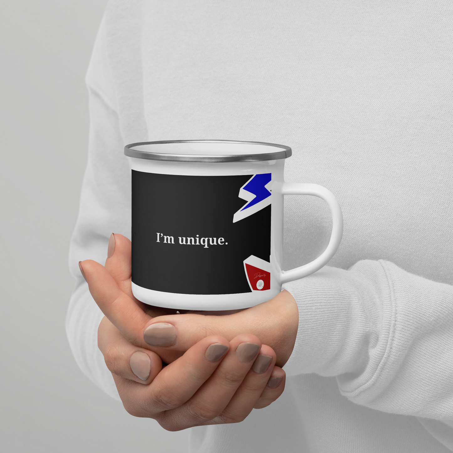 Mug chrétien émaillé Carlo Acutis - Noir (droitier.e)