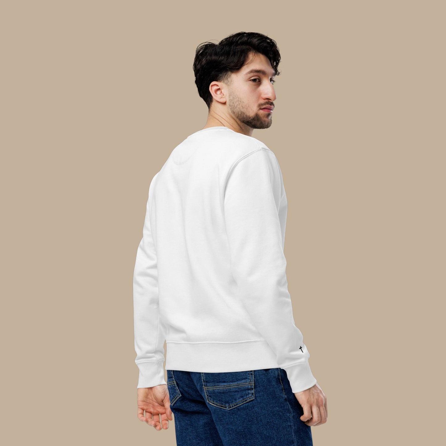 Pull unisexe en coton bio – Verso l’Alto (Blanc)