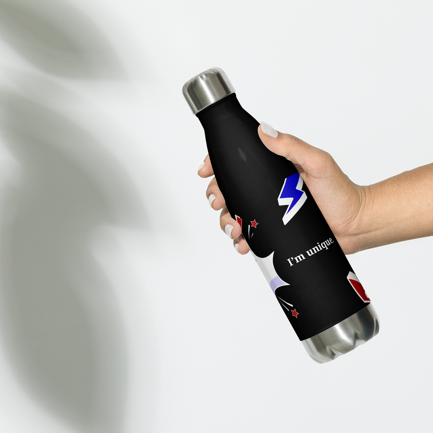 Bouteille Isotherme en Acier Inoxydable – 500 ml – Citation de Carlo Acutis | “Tous naissent comme des originaux, mais beaucoup meurent comme des photocopies.” (Noir)
