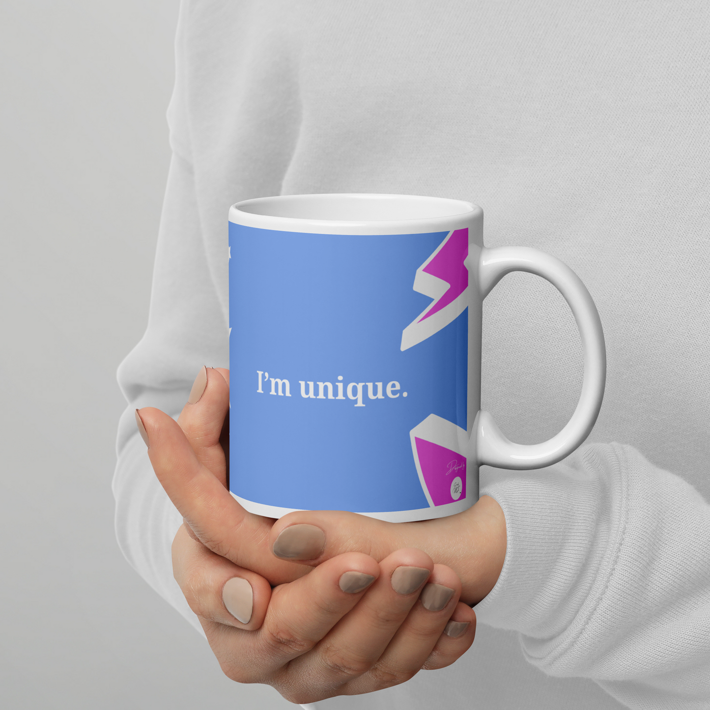 Carlo Acutis Christian Pop Mug (Bleu-Rose) - Droitier | Tasse à café catho inspirante – 11oz/15oz