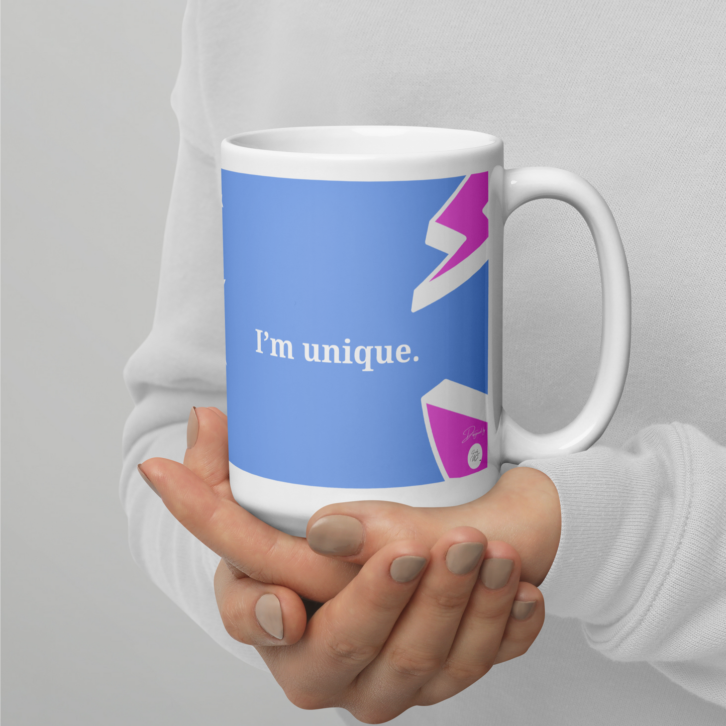Carlo Acutis Christian Pop Mug (Bleu-Rose) - Droitier | Tasse à café catho inspirante – 11oz/15oz