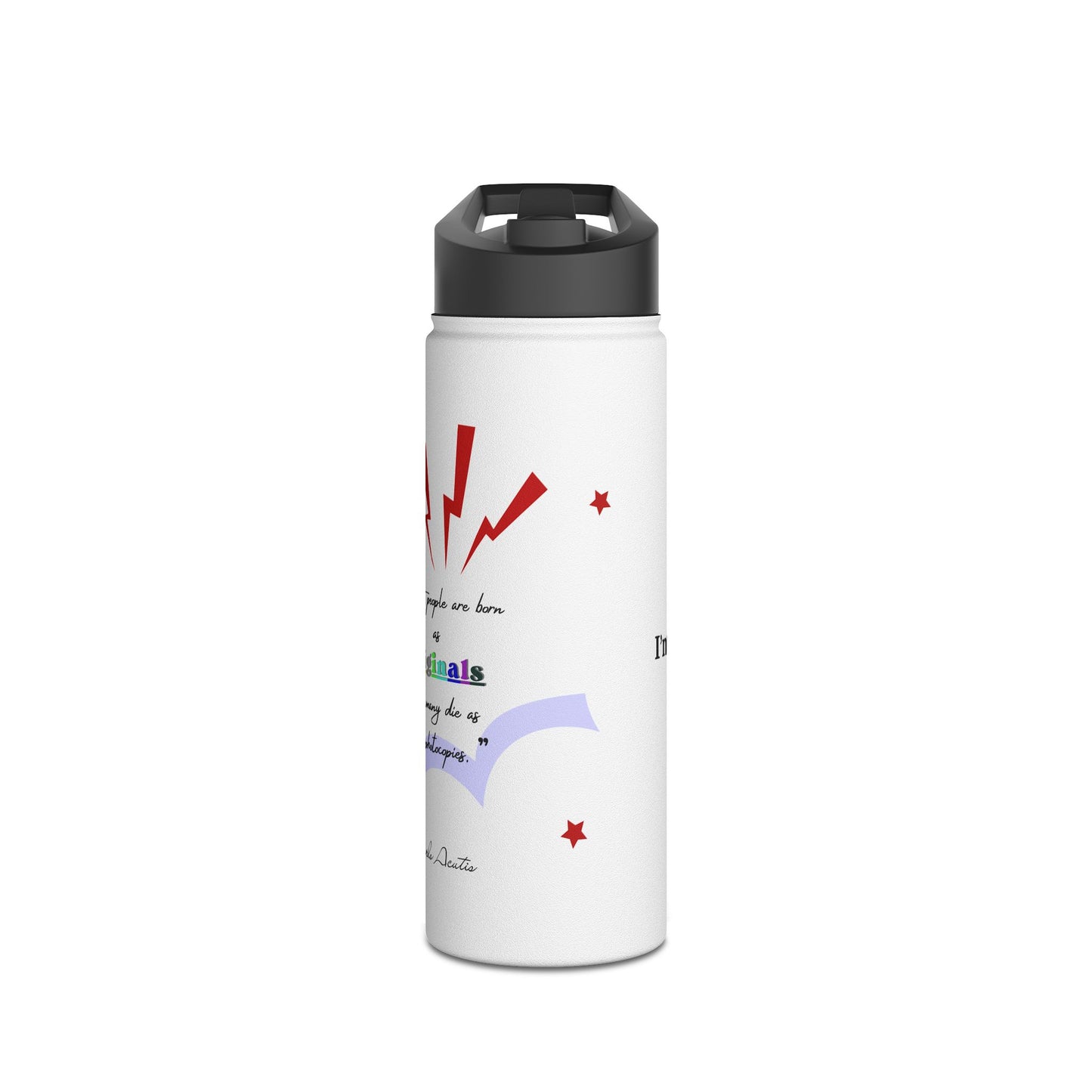 Carlo Acutis Stainless Steel Water Bottle – Sport (12oz to 32 oz) | “All people are born as originals but many die as photocopies.”