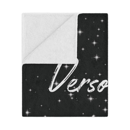 Verso l’Alto Cozy Minky Blanket – Starry Mountain Inspirational Throw (Black)