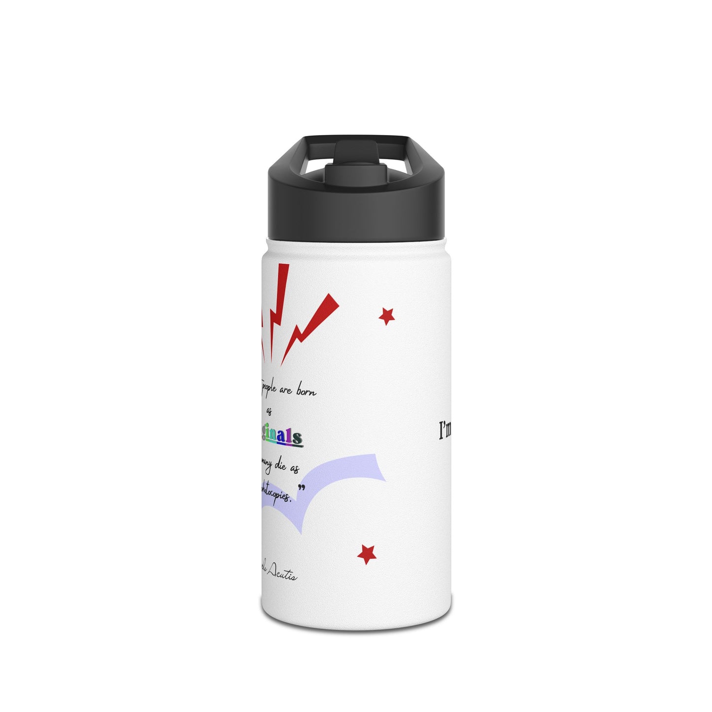 Carlo Acutis Stainless Steel Water Bottle – Sport (12oz to 32 oz) | “All people are born as originals but many die as photocopies.”