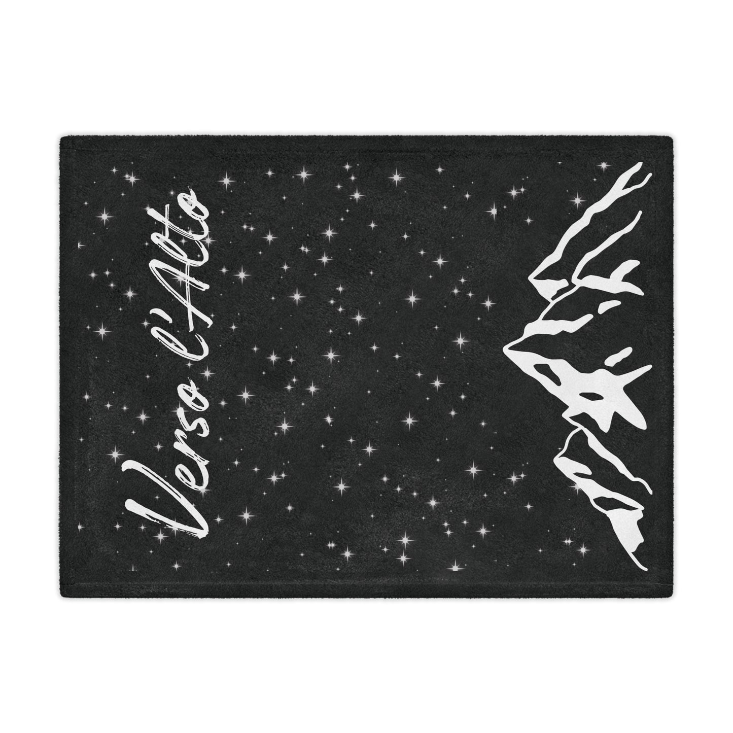 Verso l’Alto Cozy Minky Blanket – Starry Mountain Inspirational Throw (Black)