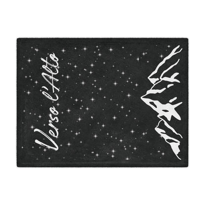 Verso l’Alto Cozy Minky Blanket – Starry Mountain Inspirational Throw (Black)