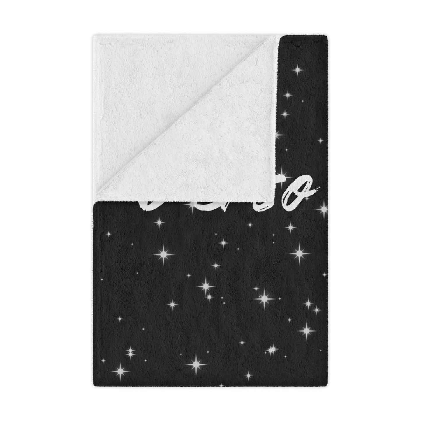 Verso l’Alto Cozy Minky Blanket – Starry Mountain Inspirational Throw (Black)