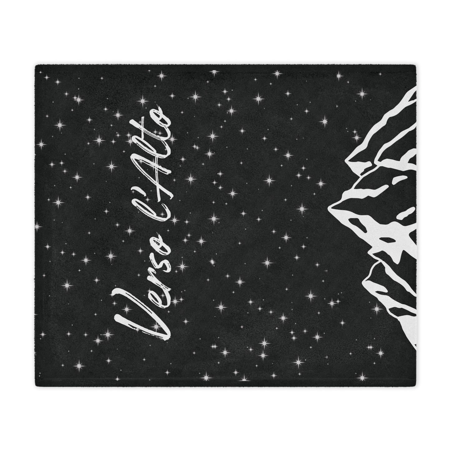 Verso l’Alto Cozy Minky Blanket – Starry Mountain Inspirational Throw (Black)