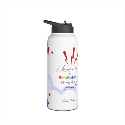 Carlo Acutis Stainless Steel Water Bottle – Sport (12oz to 32 oz) | “All people are born as originals but many die as photocopies.”