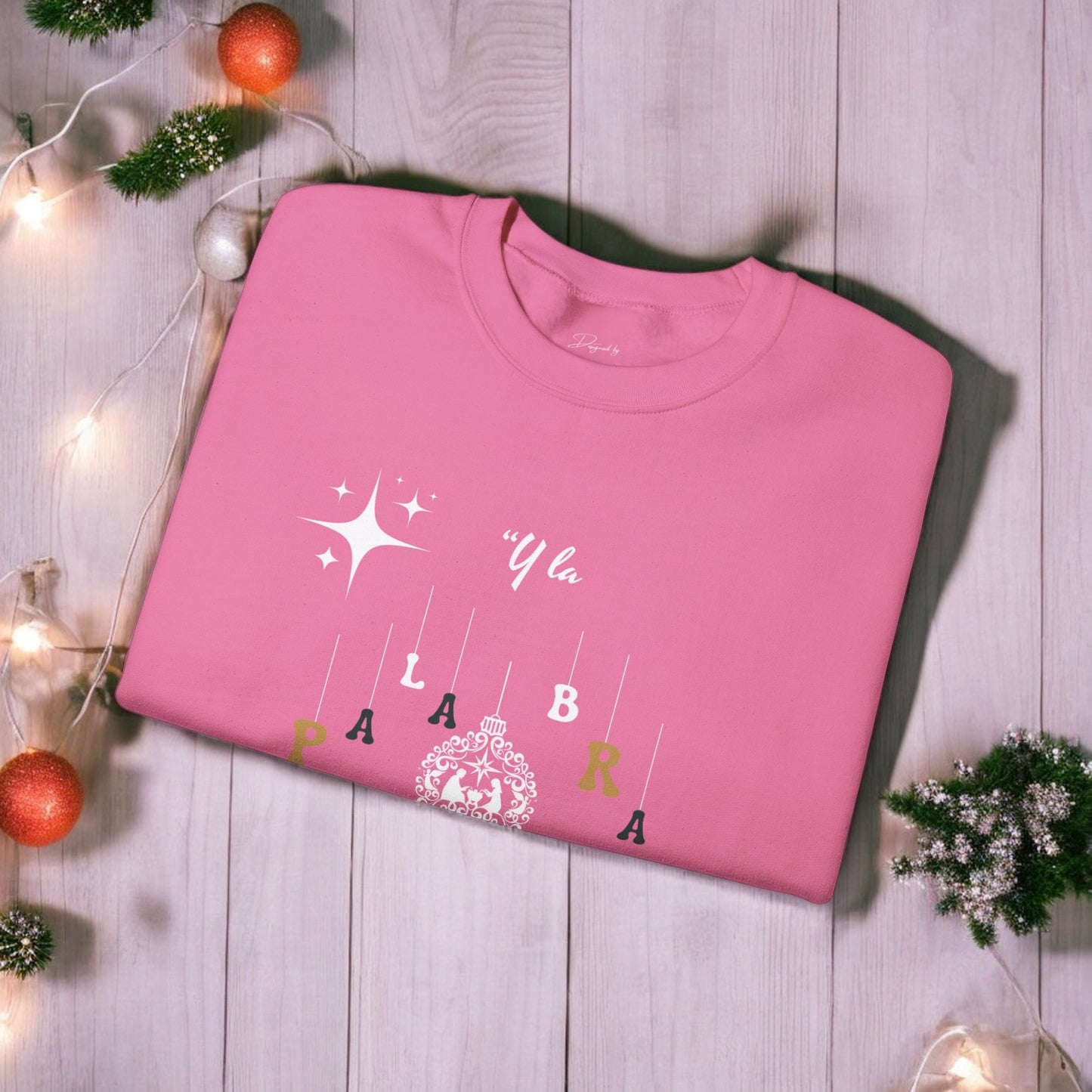 Christian Christmas Sweatshirt_2024 COLLECTION - SPANISH Pink Limited EDITION