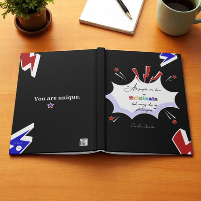 Colorful Black Notebook with Carlo Acutis Quote | Catholic Journal | Inspirational Gift | Faith & Prayer Notebook (US ONLY)