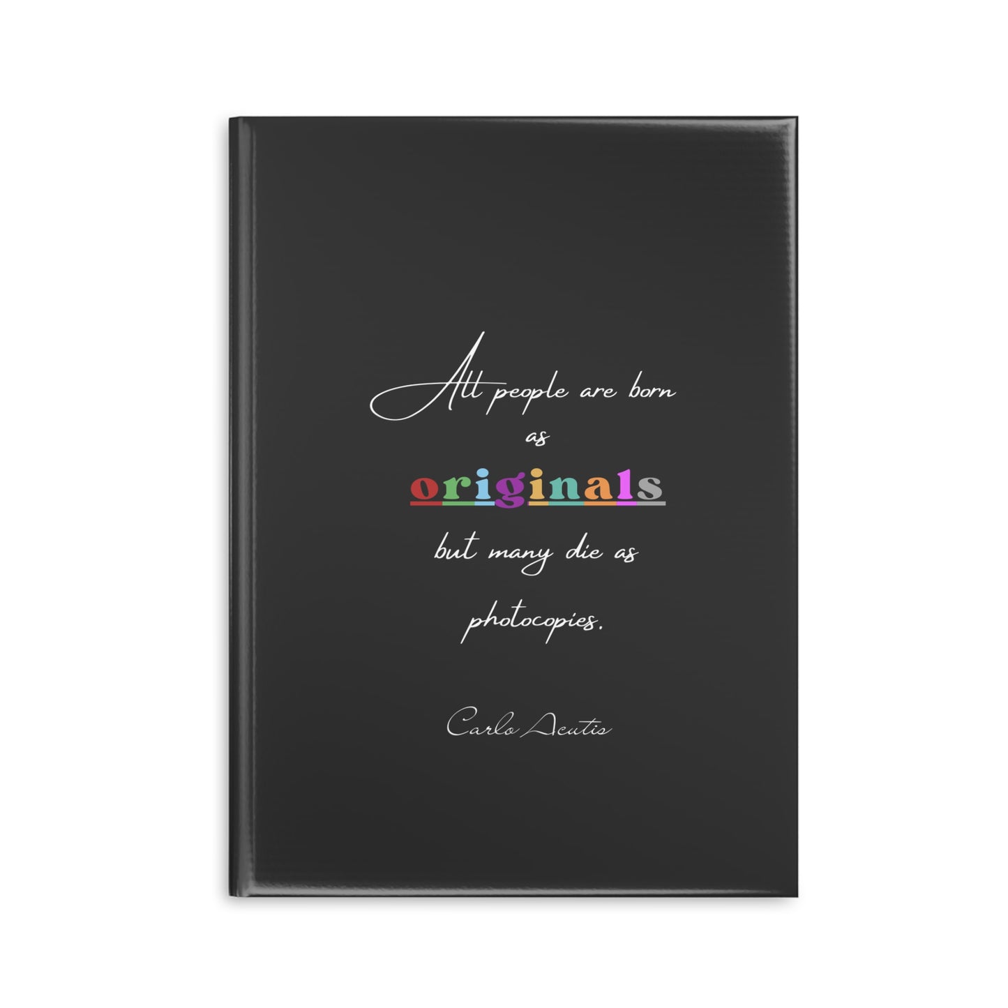 Carnet Sobre et Elégant Noir avec citation de Carlo Acutis | Journal intime | Carnet de Foi & Prière | Pages Lignées ou Blanches (UE uniquement)