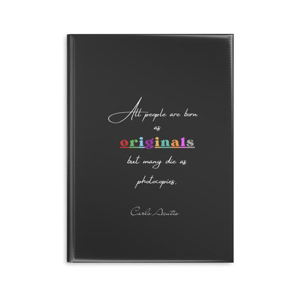 Carnet Sobre et Elégant Noir avec citation de Carlo Acutis | Journal intime | Carnet de Foi & Prière | Pages Lignées ou Blanches (UE uniquement)