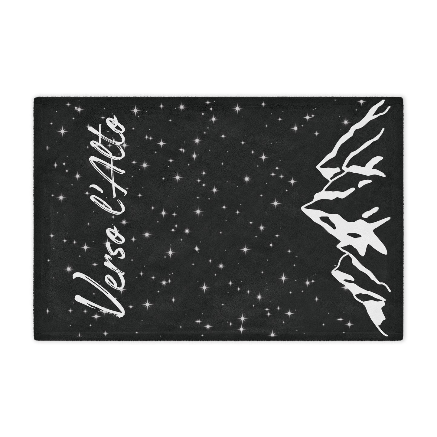 Verso l’Alto Cozy Minky Blanket – Starry Mountain Inspirational Throw (Black)