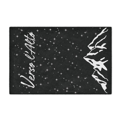 Verso l’Alto Cozy Minky Blanket – Starry Mountain Inspirational Throw (Black)