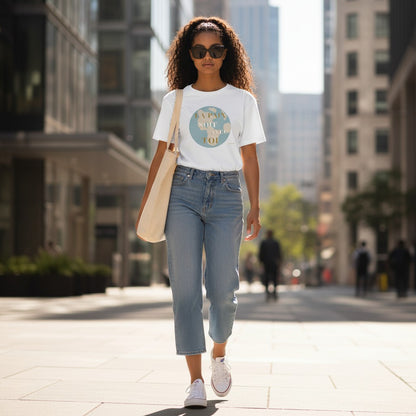 T-shirt chrétien unisexe en coton bio - Paix & Courage (Collector)