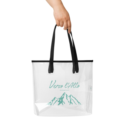 Tote Bag Transparent "Verso l'alto" (vert d'eau)