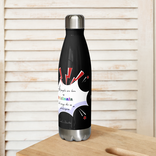 Bouteille Isotherme en Acier Inoxydable – 500 ml – Citation de Carlo Acutis | “Tous naissent comme des originaux, mais beaucoup meurent comme des photocopies.” (Noir)